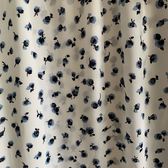 Floral Flutter Blue White Ditzy Flower Print High Low Tie Midi Dress Size 6 - Picture 4 of 5